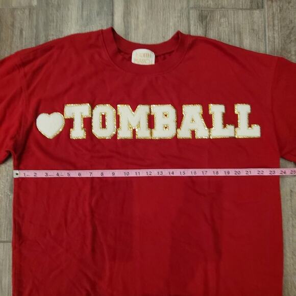 Judith March Short Sleeve Sweater Size S Cut Off Raw Hem Sequin Tomball Texas - Picture 3 of 9